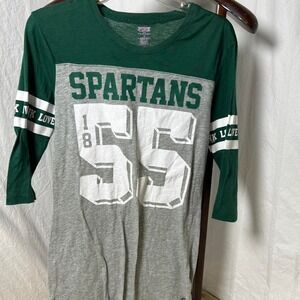 PINK Victoria's Secret Spartans 18 55 Jones small Top Shirt‎ MSU Michigan State